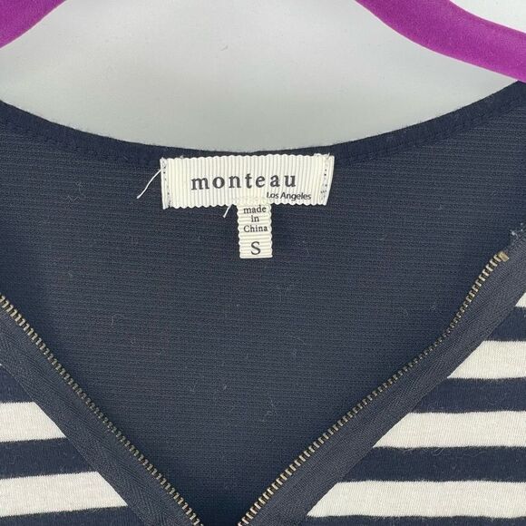 Monteau Women's Black and White Stripe Sheath Dress Small bodycon - Picture 8 of 9